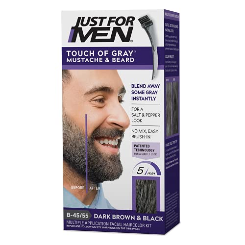 Just For Men Touch of Gray Mustache & Beard Dye Dark Brown-Black 1 Pack