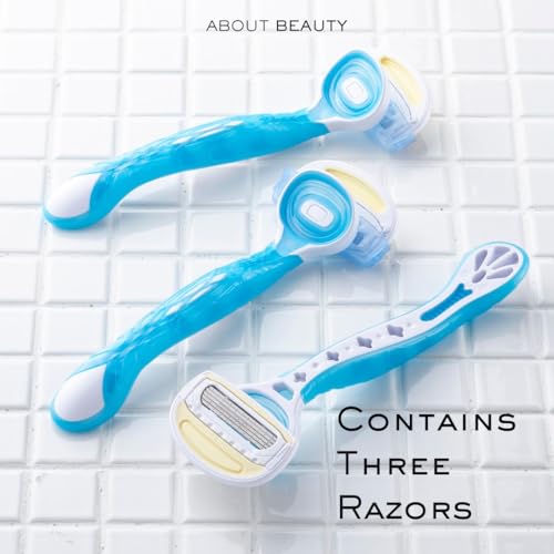 5 Blade Water Activated Disposable Razors, 3 Gentle Beauty Groomers for Hair Removal, Ideal for Shaving and Exfoliating, Japanese Steel Gently Removes Body Hair