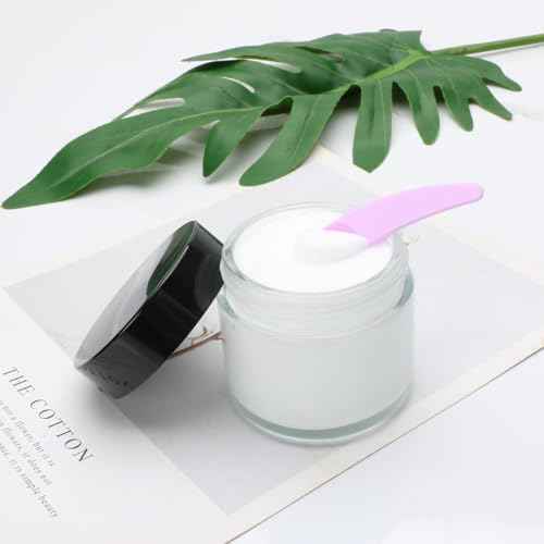 2oz Small Travel Containers with Black Lids,6 Pack Glass Jars with Mini Disposable Spatula for Toiletries£¬Travel Storage£¬Makeup Beauty Products, Lotions, Powders and Ointments