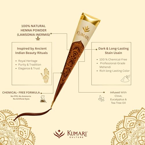 Plant-Based Henna Paste Cones | Dark Brown Hair Dye | Pack of 4