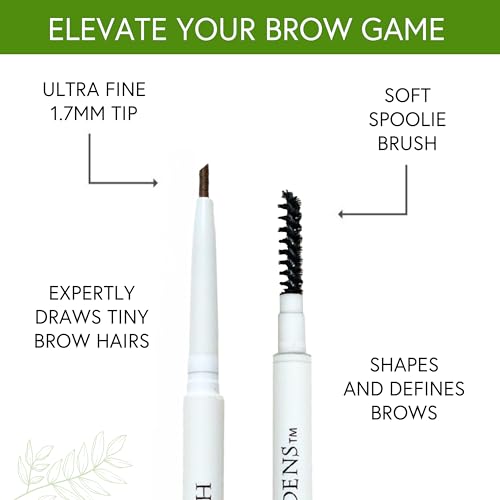 Honeybee Gardens Fine Point Brow Pencil, Chestnut, Long-Lasting Eyebrow Definition, Vegan, Cruelty-Free Beauty