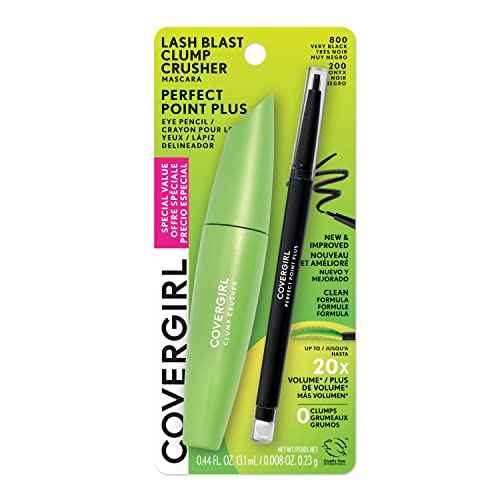 COVERGIRL Clump Crusher Waterproof Mascara, 20X More Volume, Double Sided Brush, Long-Lasting Wear - 800 Very Black Black Onyx (Pack of 2)