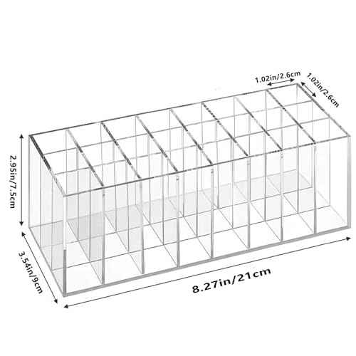 Lipstick Organizer 24 Slot Lipstick Holder Display Rack Small Clear Plastic Compact Lip Gloss Perfume Sample Mascara Holder