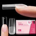 Beetles Tipex Instant Apex Long Square Nail Tips, 16 Sizes, 192 Pcs – Pre-Etched, Strong Extension