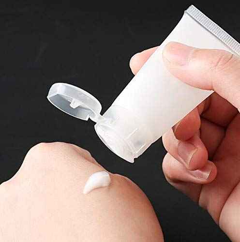 ericotry 24Pcs 30ml (1oz) Empty Translucent Plastic Cosmetic Lotion Tubes Bottles Shampoo Facial Cleaning Bottles Makeup Sample Soft Container Tube Bottle Vial Jar Pot Case with Flip Lid (Pack of 2)