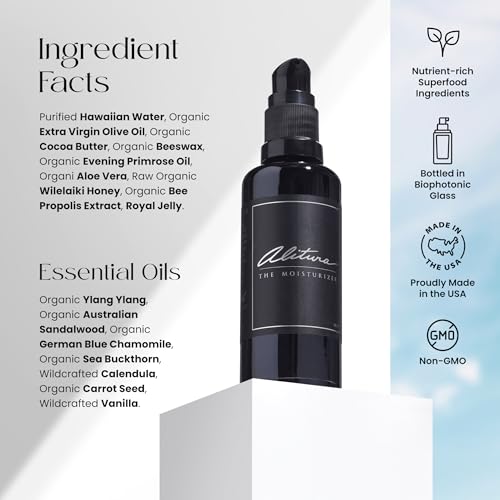 Alitura Naturals Face Moisturizer for Men & Women ? 50ml Daily Hydrating Cream with Aloe Vera, Bee Propolis, Sea Buckthorn, & Honey ? Anti-Aging, Soothing, Non-GMO, USA Made