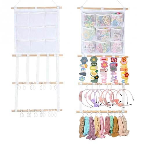Large Headbands & Bows Organizer Wall Hanger – Pre-assembled Baby Hair Accessory Holder