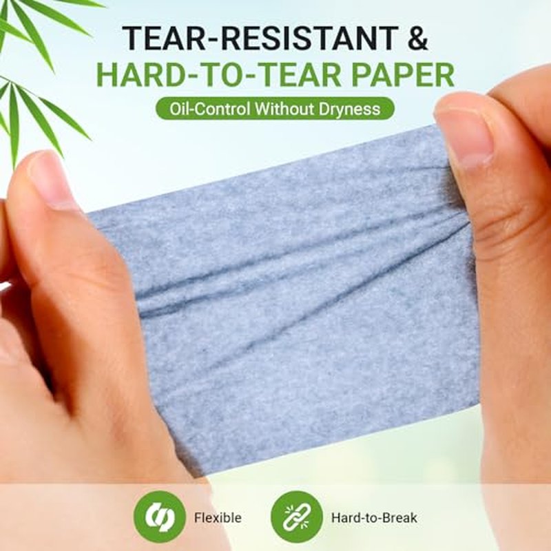Oil Blotting Sheets For Face, 1000 Sheets Bamboo Charcoal Blotting Papers For Face (100 Sheets In 10 Packs), Oil Absorbing Sheets For Oily Skin & All Skin Types, Oil Remover For Women & Men