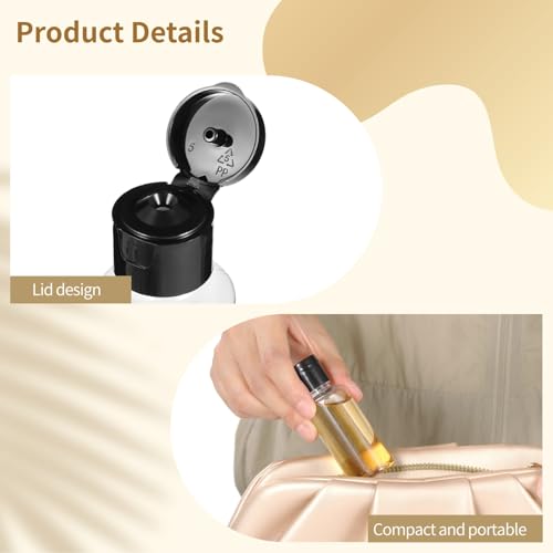 Lnrueg 200 PCS 1OZ Travel Bottles with Flip Cap - 30 ml Clear Plastic Travel Size Containers, Portable Leak Proof Squeeze Bottles Refillable Empty Cosmetic Containers for Liquid Shampoo Lotion, Black