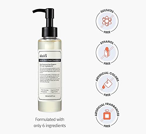 DearKlairs Cleansing Oil 6 Plant Oils 5.07 Fl Oz