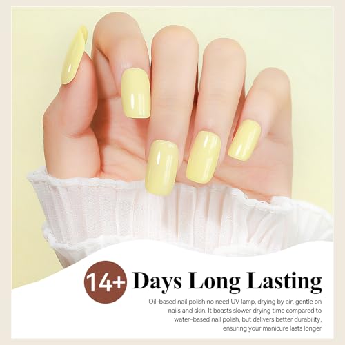 Bevimee Yellow Quick Dry Pastel Nail Polish - Sheer Color, Long-Lasting