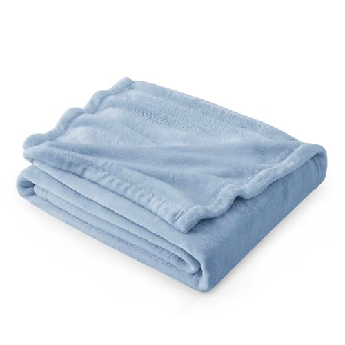 Bedsure Fleece Throw Blanket for Couch Light Blue - Lightweight Plush Fuzzy Cozy Soft Blankets and Throws for Sofa, 50x60 inches