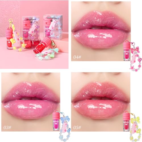 3-Piece Lip Gloss Set with Bracelet Design – Kids Tinted Moisturizing