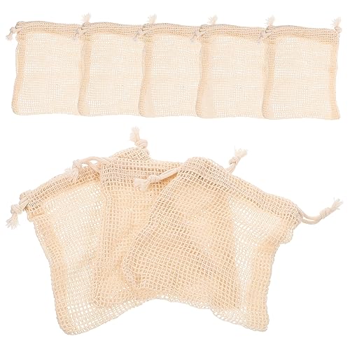 8pc Cotton Mesh Soap Storage Bags with Drawstring