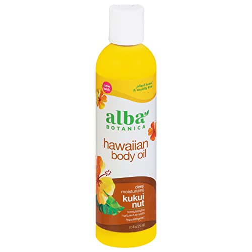 Alba Botanica Hawaiian Body Cream & Oil Bundle - Deep Moisturizing Kukui Nut, Cream 6.5 Oz & Oil 8.5 Oz