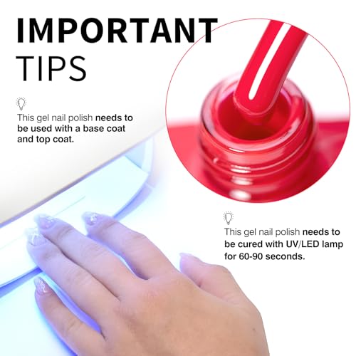 CANNI 9ml Strawberry Pink Gel Nail Polish High Gloss UV LED Soak Off