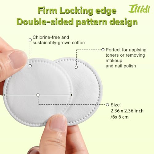 100% Cotton Rounds (150 Count) - Dual-Texture Makeup Remover Pads