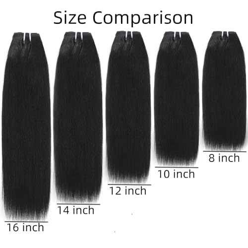 10 inch short hair bundles 10A Brazilian Straight Virgin Hair 4 Bundles with Closure Straight Hair 100% Unprocessed Straight Human Hair Extensions 50g/Pcs Natural color (10"10"10"10" with 10" closure)