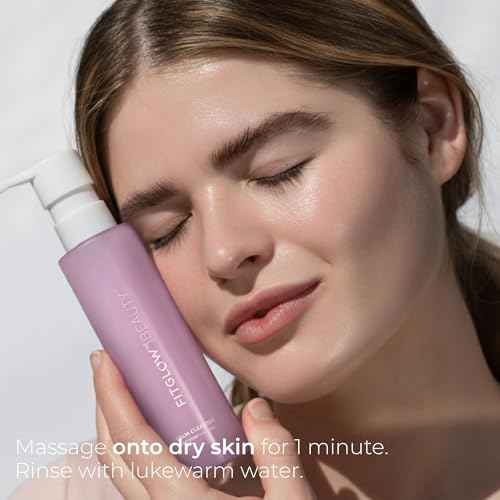 Fitglow Beauty Calm Cleanser | Gentle Milky Face Cleanser for Sensitive Skin | Hydrating & Balancing Facial Wash with Ceramides & Cucumber | Makeup Remover | Plant-Based, Fragrance-Free | 120ml