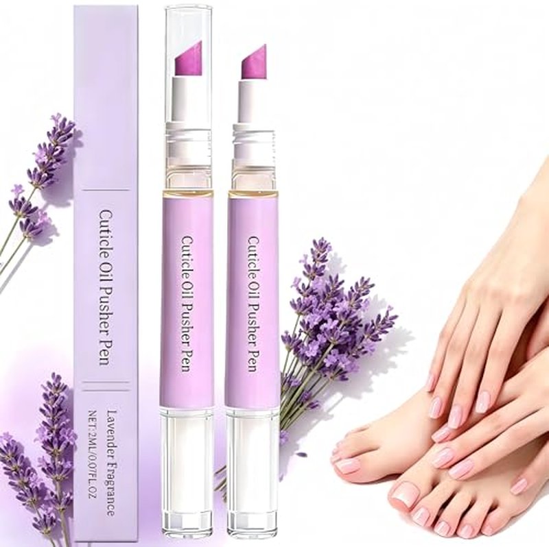 2-in-1 Cuticle Oil Pusher Pen with Ceramic Tip - Moisturizing Nail Care