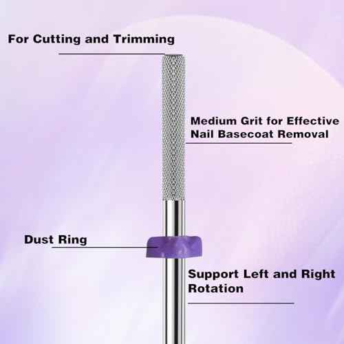 3/32¡± Tungsten Carbide Nail Drill Bit Buffer Cuticle Remover, Two-Way Rotation Fine Grit-3XF Professional Gel Remover for Manicure Home Salon Pedicure Use Sliver