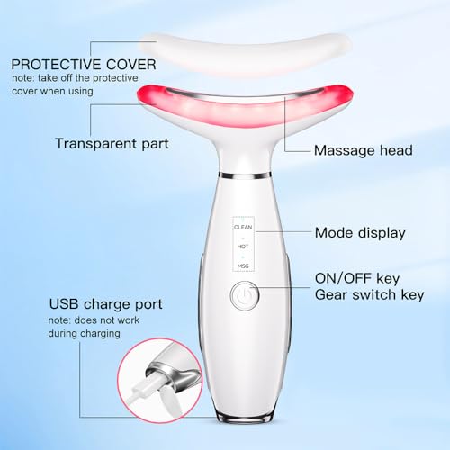 LED Facial Massager with Heat & Vibration - 3 Modes