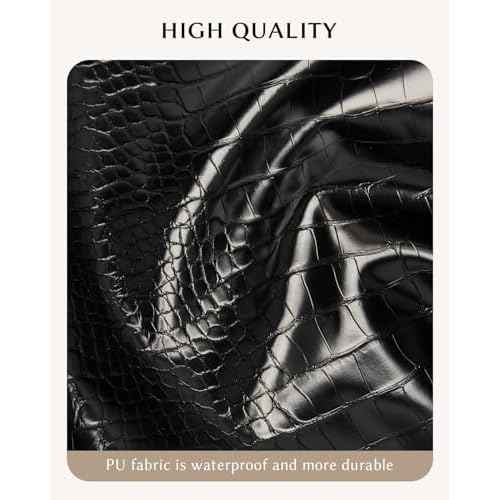 Make Up Bag, Cosmetic Organizer for Women, Waterproof Croc PU Leather Makeup Organizer with Divider and Handle Toiletry Bag Travel Bag (Croc Embossed, Black)