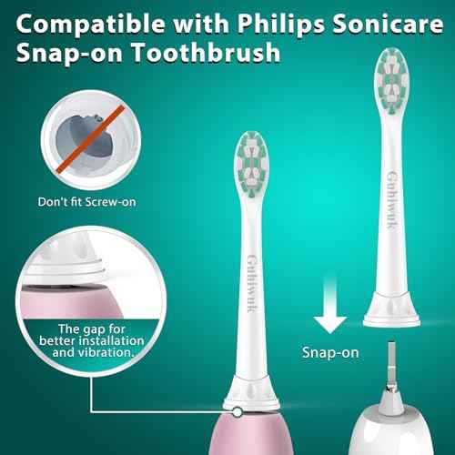 Toothbrush Heads for Philips Sonicare Replacement Heads, Replacement Brush Head Compatible with Phillips Sonicare Click-on 4100 5100 Electric Toothbrush, 4 Pack, White