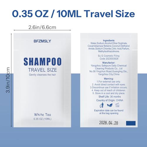BFZMSLY 0.35 Fl Oz Travel Toiletries Set - Shampoo, Conditioner, Body Wash (300 Pack)
