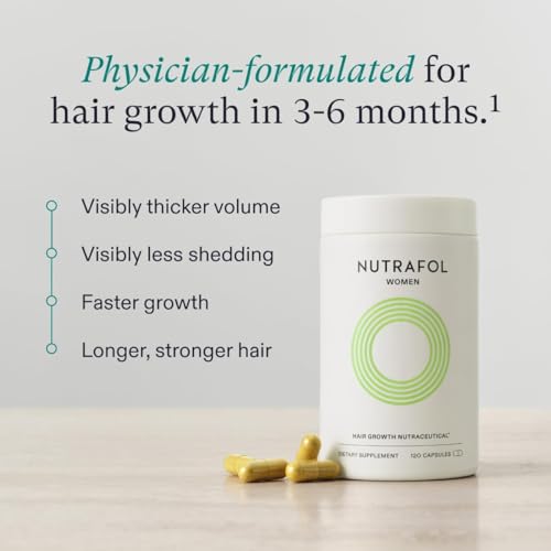 Nutrafol Women's Hair Growth Supplements and Hair Serum, Ages 18-44, Clinically Tested for Visibly Thicker and Stronger Hair - 1 Month Supply, 1.7 Fl Oz Bottle