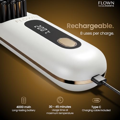 Flown Go Brush MAX - Cordless Ionic Hair Brush with USB-C