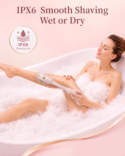Women’s 2-in-1 Electric Razor for Legs & Body, Painless 6D Shaver with Trimmer
