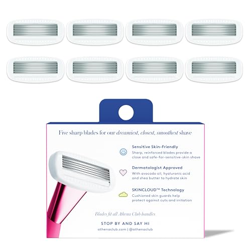 Athena Club 5-Blade Razor Refills for Women, 8-Pack | Shea Butter & Hyaluronic Acid