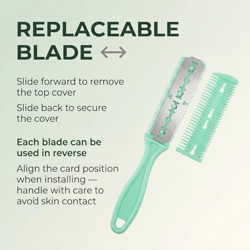 Portable Green Hair Trimmer Comb - Dual-Sided Razor for Frizz & Grooming