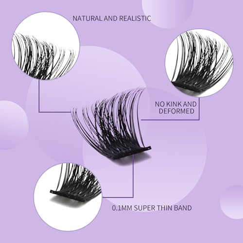 WENDY Lashes Clusters D Curl Lash Clusters DIY Eyelash Clusters 2 Styles 12-16mm Cluster Lashes Black Cluster Eyelash Extensions Wispy Individual Lashes At Home(Gorgeous/Bright-0.07D,12-16mm Mixed)