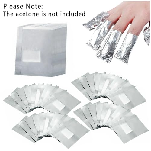 400 Pcs Gel Nail Polish Remover Foil Wraps with Lint-Free Cotton Pads