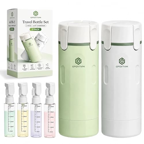 4-in-1 Travel Dispenser Bottle Set - Leak-Proof TSA Compliant