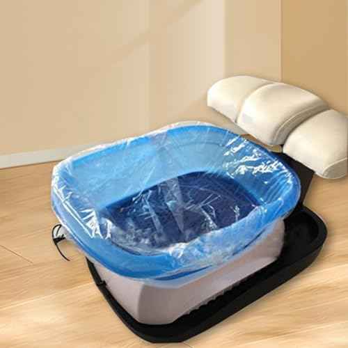 Transparent Pedicure Liners Disposable, Pedicure Bowl Liners with Elastic Band, Unbreakable Pedi Liners Disposable, Fits Most Pedicure Tub, for Pedicure Foot Spa Home Use (25pcs)