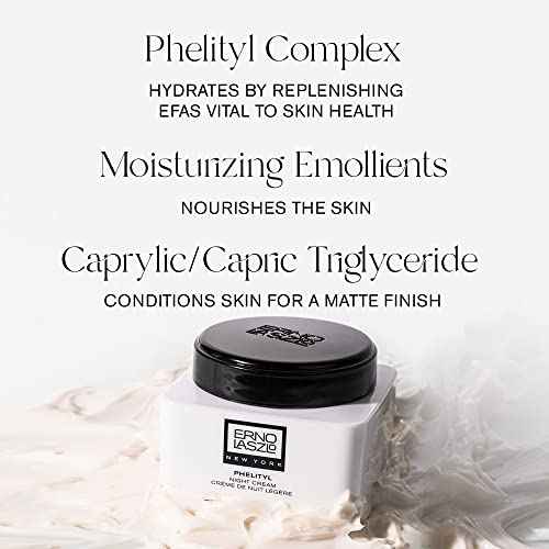 Erno Laszlo?Phelityl Night Cream, Non-Greasy Night Moisturizer for Face and Neck, Re-Hydrate to a Youthful Skin Tone and Complexion Overnight, 1.7 Fl Oz