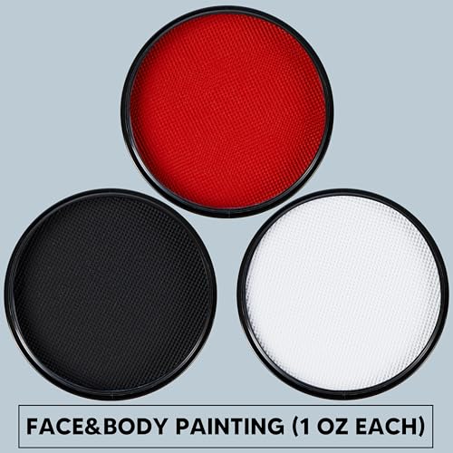 Halloween Face Paint Makeup Set - 3 Colors (1 Oz Each)