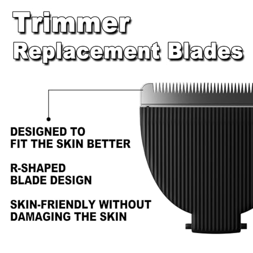 4 Packs Black Replacement Blades for Meri-dian Trimmer,Compatible with Meridian Body Trimmer Onyx & Sage£¬Hygienic Ceramic Replacement Blades