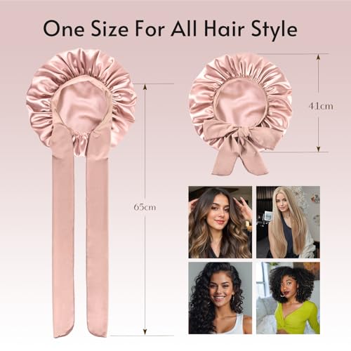 Yanideer 3 Pack Satin Sleep Bonnets for Women, Adjustable & Double Layer Hair Protection