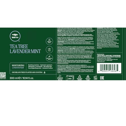 Tea Tree Lavender Mint Shampoo and Conditioner Set, Hydrates + Soothes, For Coarse + Dry Hair, 10.14 fl. oz., Set