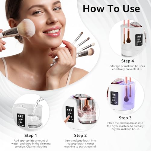 3-in-1 Electric Makeup Brush Cleaner Machine | Auto Deep Clean