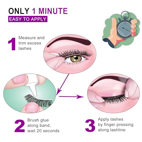 Miss Kiss Pink Rhinestone False Eyelashes 18MM Faux Mink