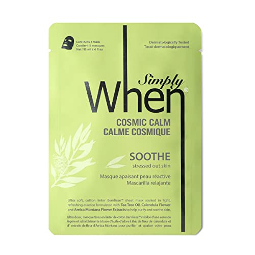 Simply When Calming Cosmic Calm Ultra-Soft Cotton Linter Facial Sheet Mask (5 Pack)