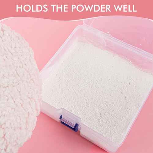 WSYUB Powder Puff, 6'' Powder Puff for Body Powder,Body Powder Puffs and Container,Oversize Dust Puffs for Women