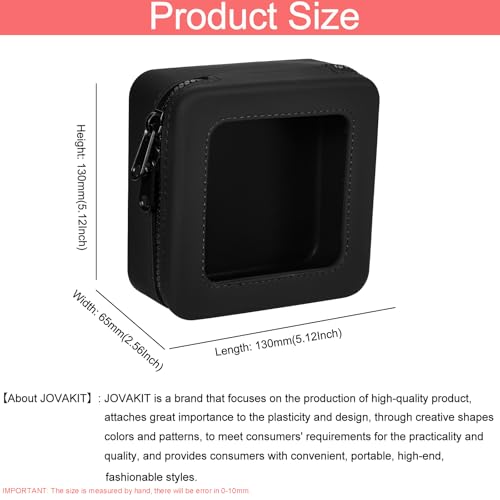 JOVAKIT Clear Makeup Bag Square Portable Silicone Travel Cosmetic Bag for Women, Transparent Toiletry Bags, Gifts for Women Make Up Pouch Car Organizer Case with Zippers for Essentials (Black)