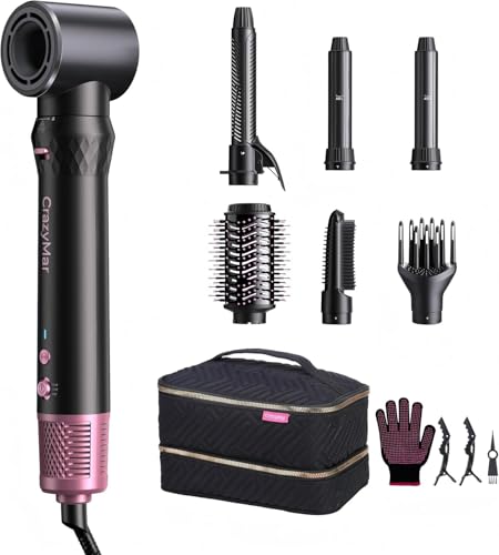 7-in-1 Hot Air Styler Brush - Auto Curl, Straighten & Dry