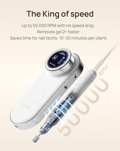 Electric Nail Drill Machine - 50,000 RPM E-File with LCD Display